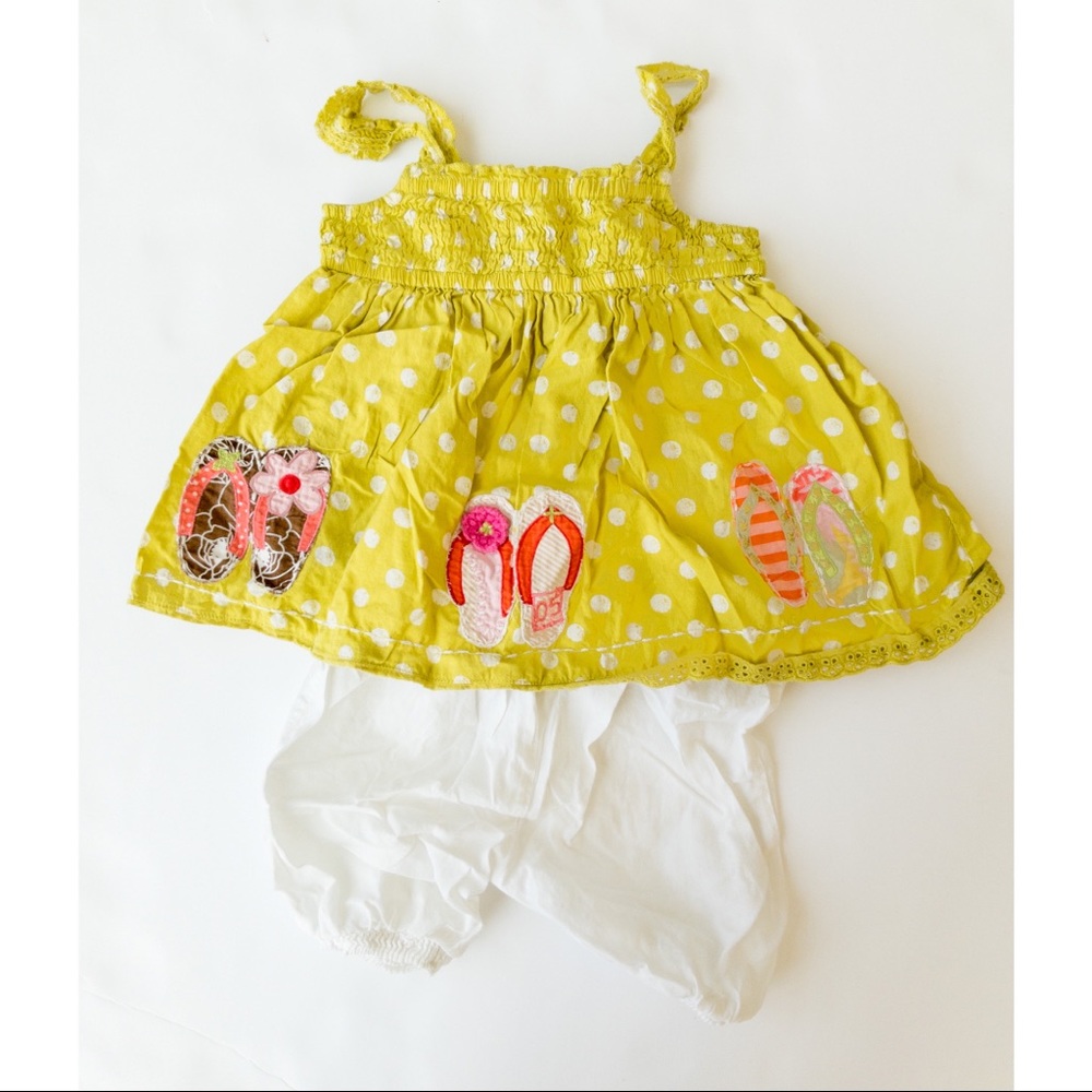 NEXT Direct 6-9 months Green Top with bloomer outfit